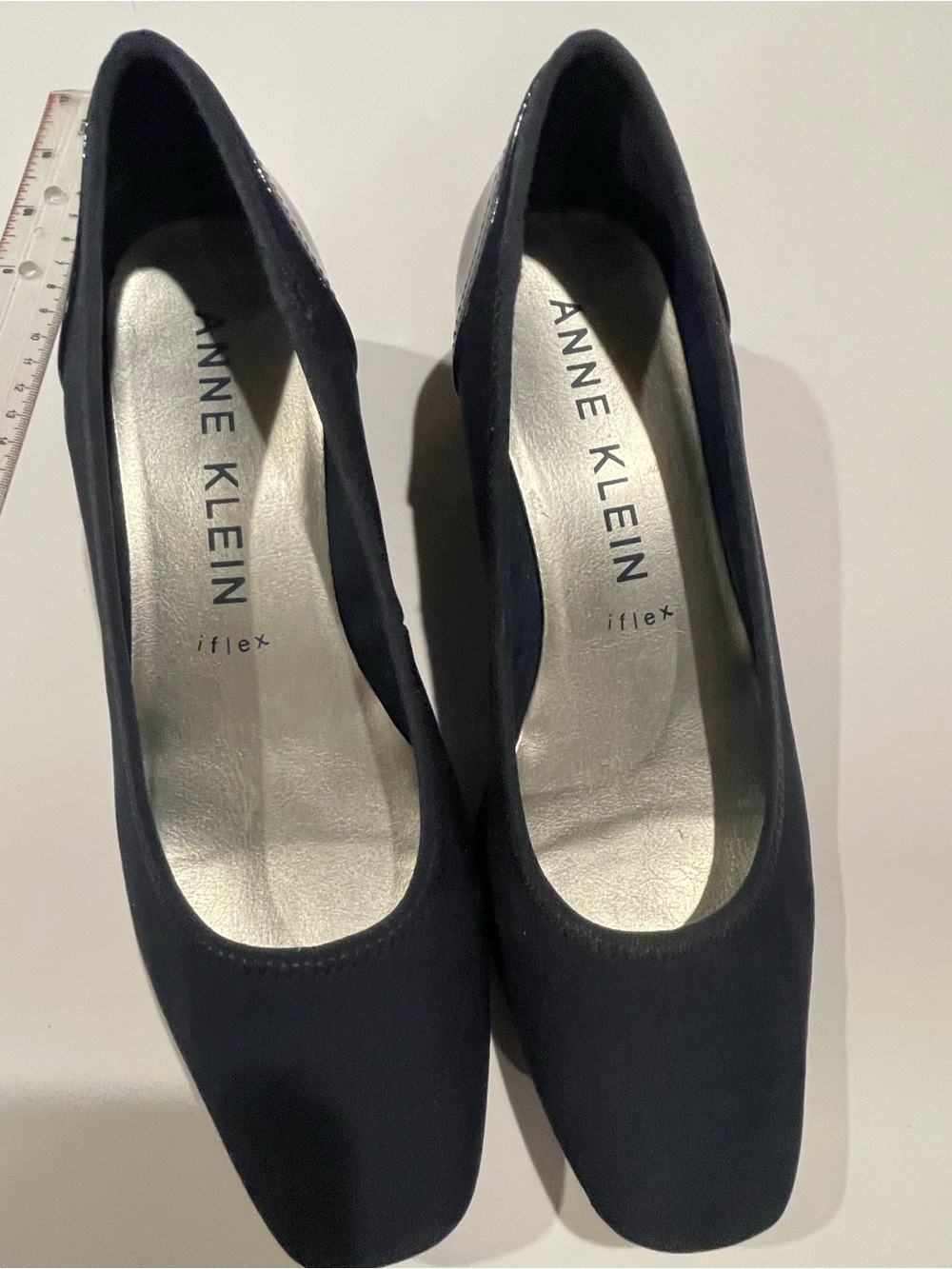 Anne Klein Navy Square-Toe iFlex Pumps